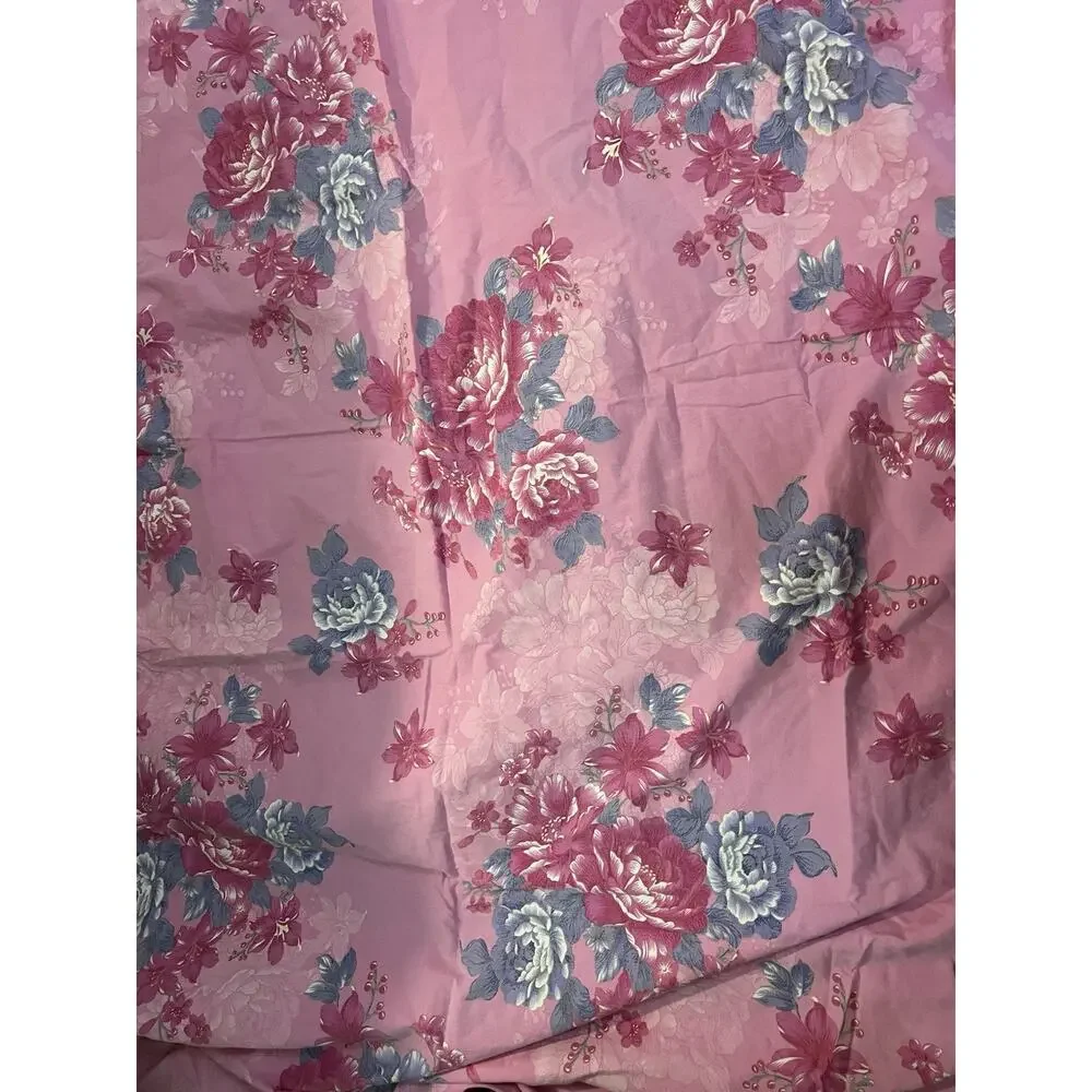 Pink CABBAGE ROSE Duvet Cover Twin Size 100% Cotton 2 Pcs Floral French Country